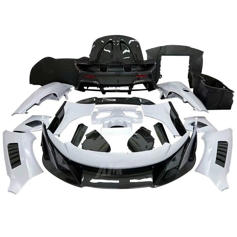High Quality Dry Carbon Fiber 675LT Kits for 650S Sports Design Style Including Bumper Lip Side Skirt Wing Bonnet Hood